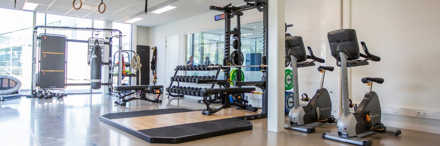Overzicht fitnessruimte van Geeresteingroep bij Amerena