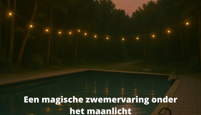 Flyer volle maan zwemmen. Titel: Zwemmen bij volle maan. Tekst: Een magische zwemervaring onder het maanlicht. Locatie: Sijsjesberg. Toegang 5 euro. Datum 7 september. Tijd 2100 tot 2230.